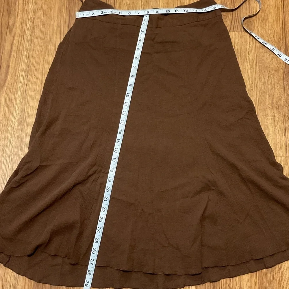Brown Cotton skirt flair boho gauze